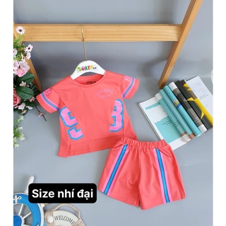 Bộ thun bé gái áo số quần đùi siêu mát cute