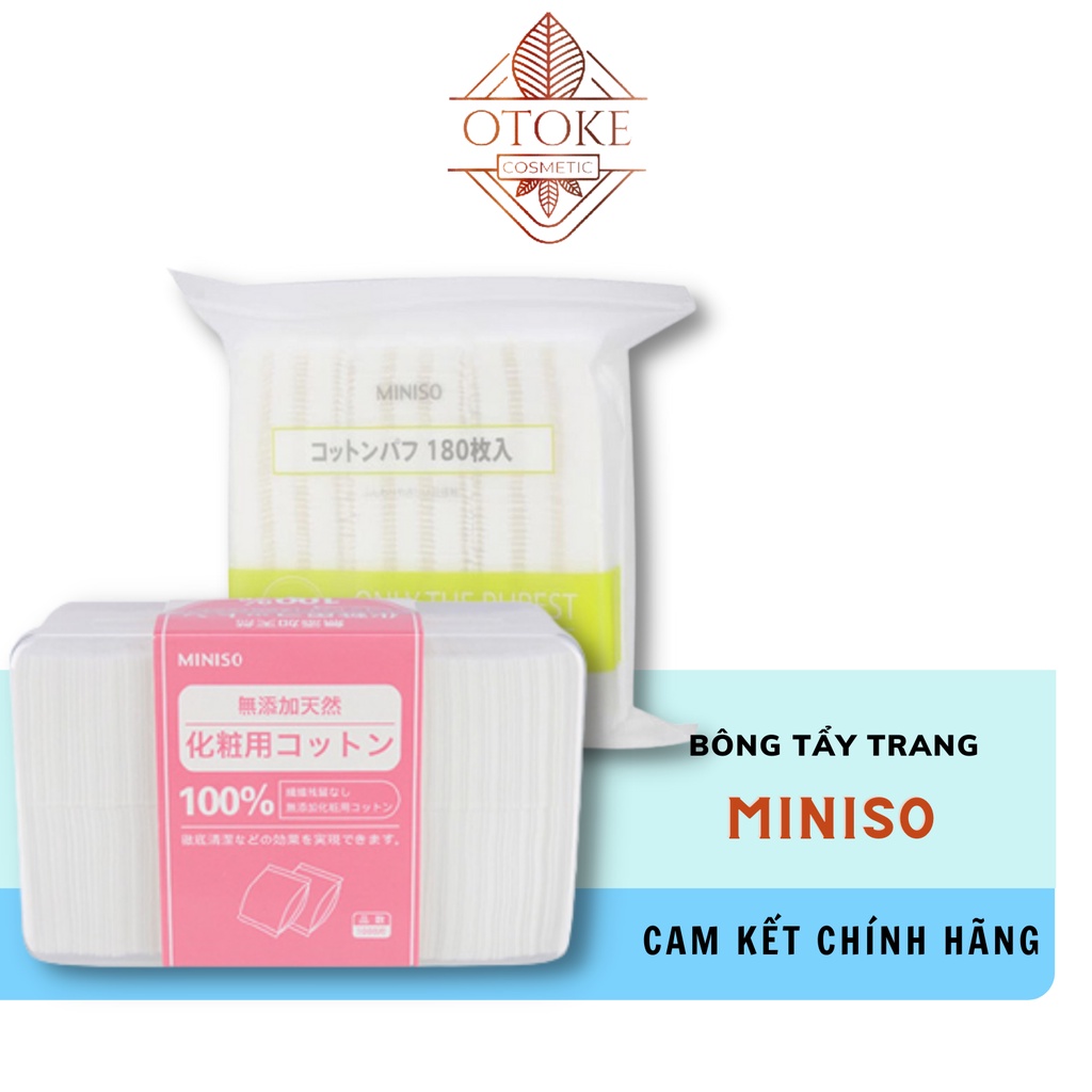 Bông Tẩy Trang Miniso 180 miếng, 1000 Miếng