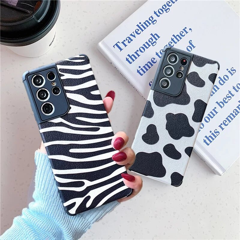 Dễ Thương Bao Da Điện Thoại Chống Sốc Họa Tiết Ngựa Vằn Cho samsung s21 s20 s10 s8 s9 plus ultra s20 fe note10 20 Ốp