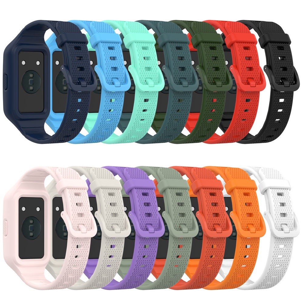 Ốp Lưng Silicone Có Dây Đeo Tay Cho Huawei Band 8 7 6