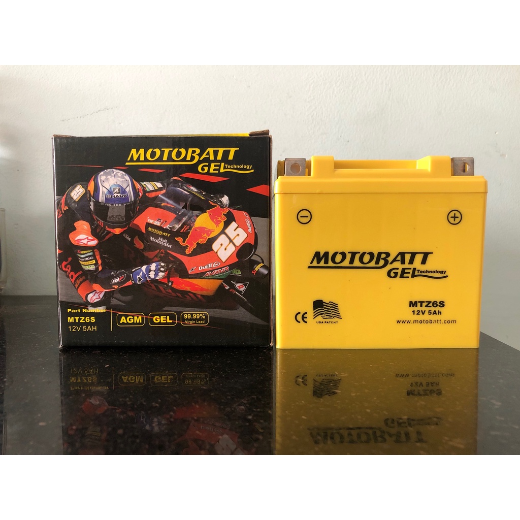 Bình ắc quy 12V MOTOBATT MTZ6S, 12V - 5Ah dùng cho Winner, Lead 125, AB 125/150, SH Mode, SH Việt 125/150