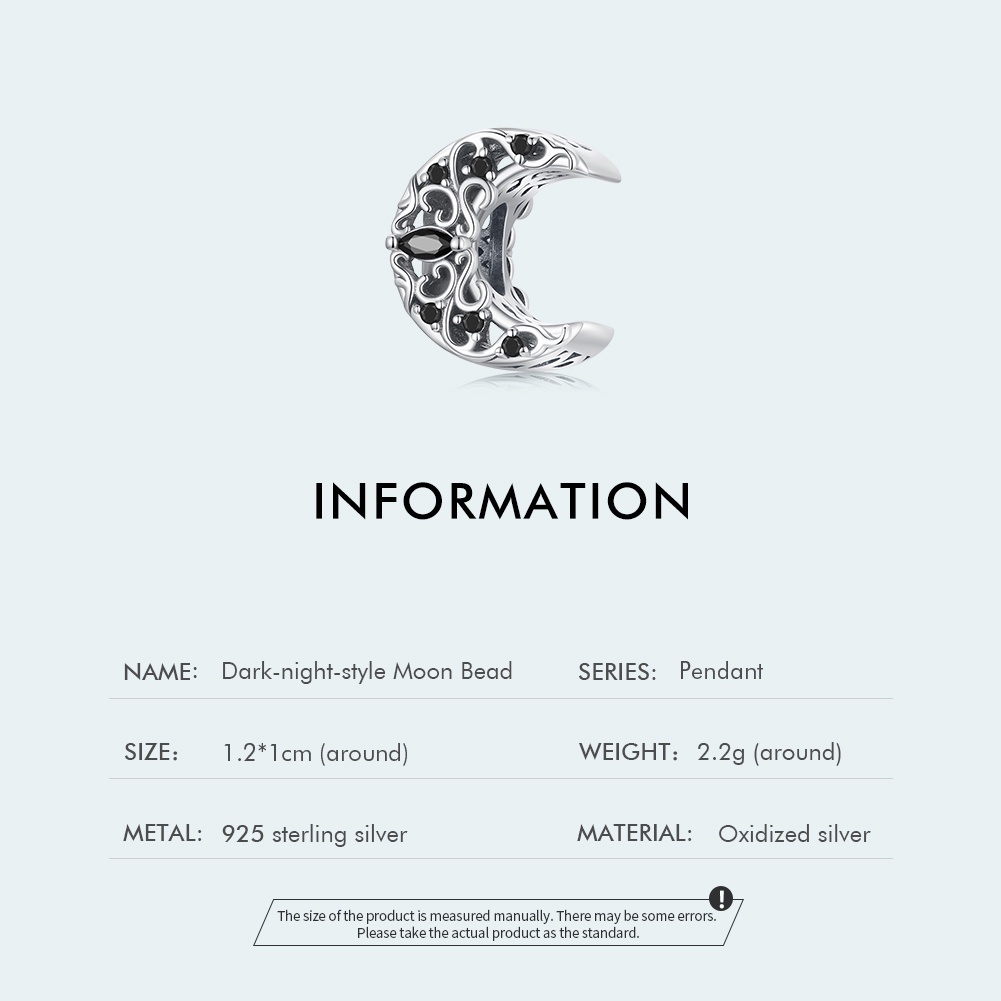 BAMOER Vòng cổ bạc 925 Hình Mặt Trăng Thời Trang Cho Nữ