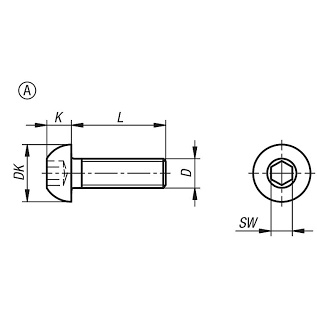 Vít đầu Mo lục giác chìm ISO 7380-1
