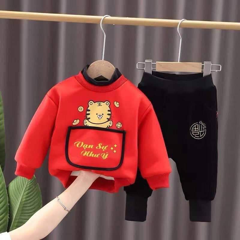 Bộ nỉ lót lông mặc tết