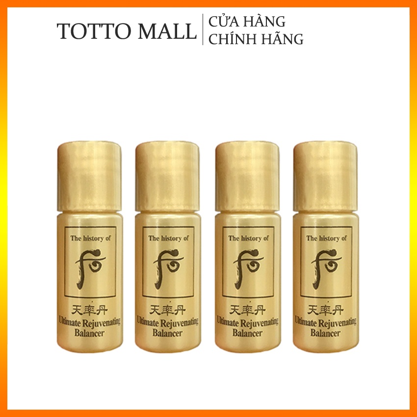 [10 chai] Nước hoa hồng và sữa dưỡng tái sinh da cao cấp Whoo Cheonyuldan Ultimate Rejuveating 5ml/chai