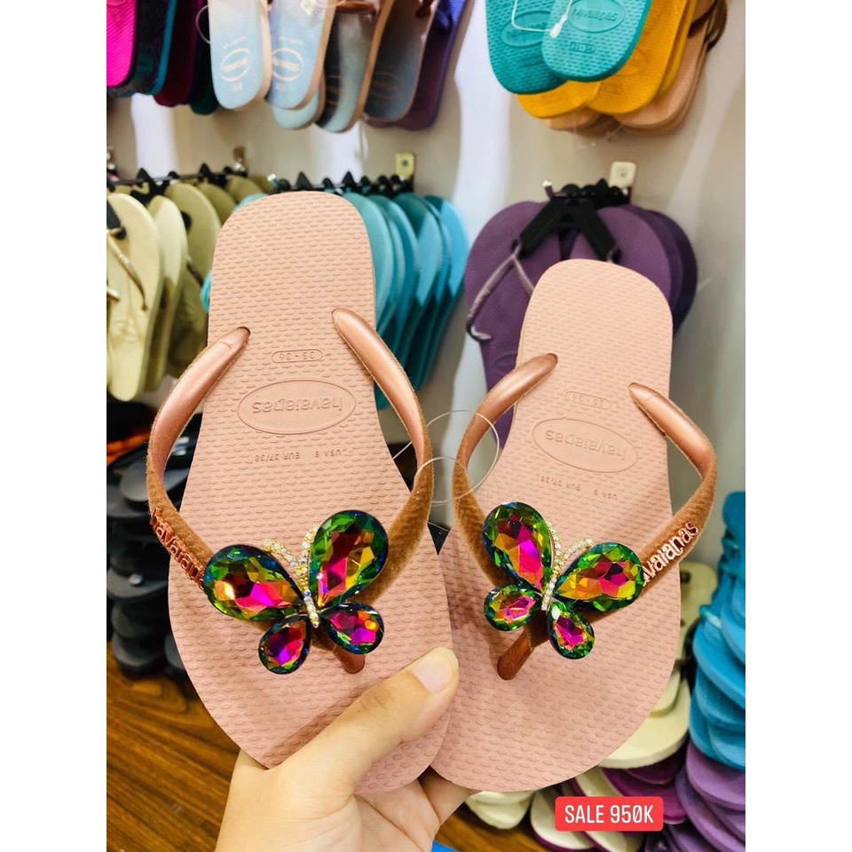 Dép nữ Slim Nhung hồng havaianas , Dép nữ Slim Velvet