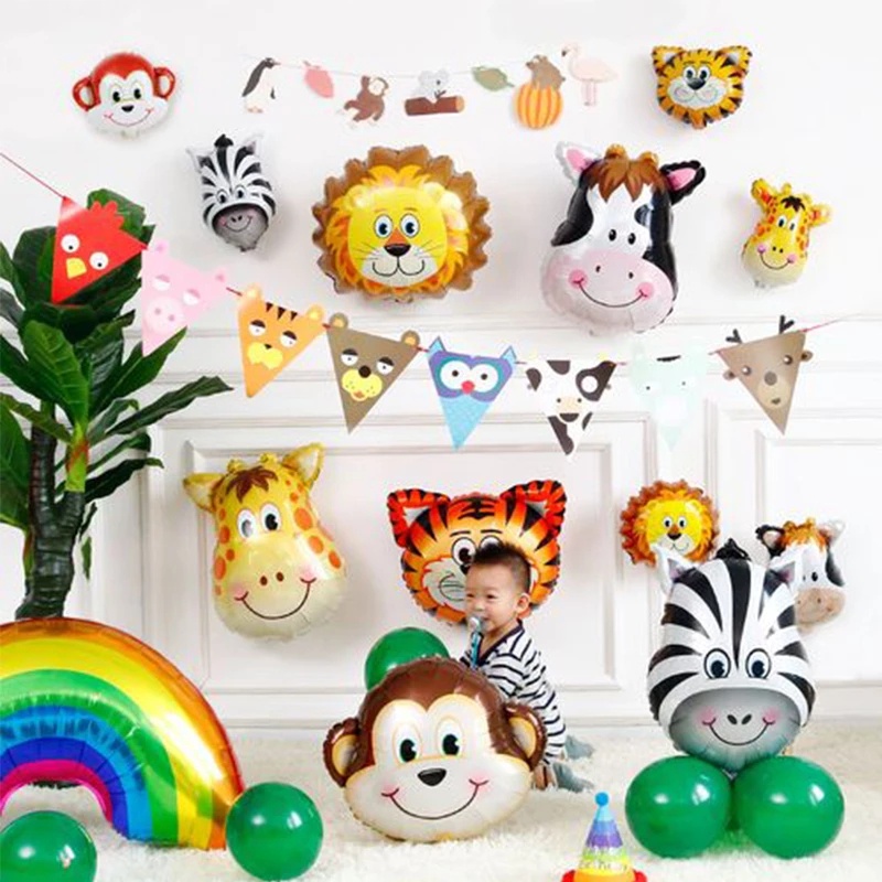 Bong Bóng Hình Đầu Động Vật Trang Trí Tiệc Sinh Nhật Cho Bé