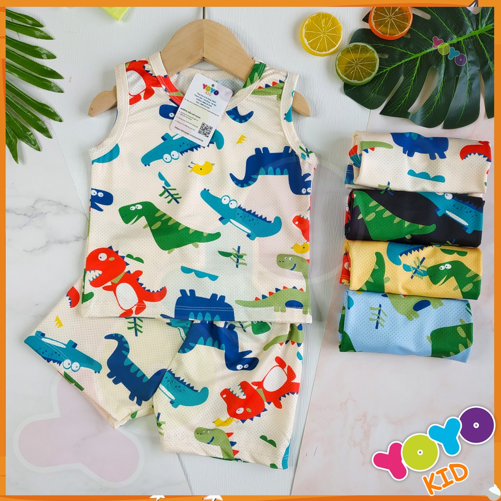 Bộ ba lỗ cho bé trai Vải Dệt Mềm, Thoáng Mát, YOYOKIDS Chính Hãng, size Từ 8 - 18kg