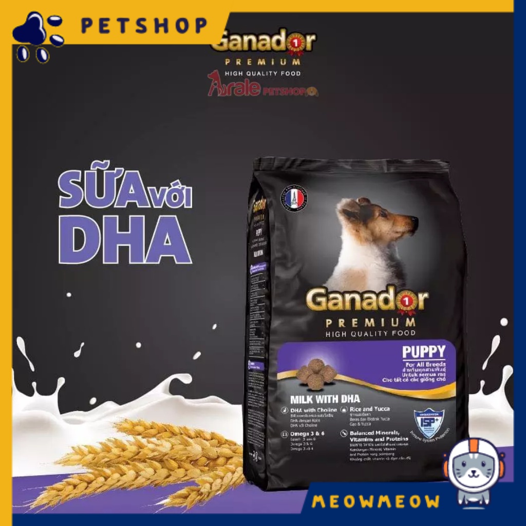 Hạt cho chó Ganador nhiều vị | Túi 1.5KG | Thức ăn khô dinh dưỡng cho chó.