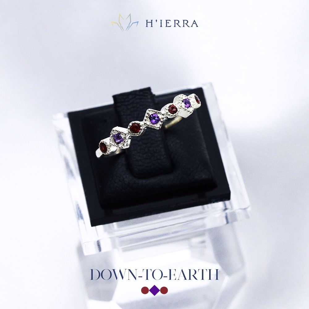 Nhẫn Bạc Nữ H'ierra Air Ring Twins đai hai loại đá cao cấp | BST Down-To-Earth