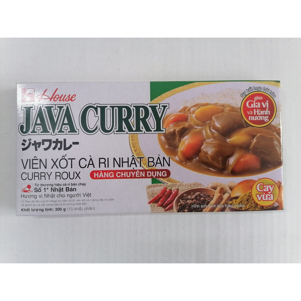 Viên xốt cà ri Nhật Bản (cay vừa) HOUSE Java Curry Roux 200g
