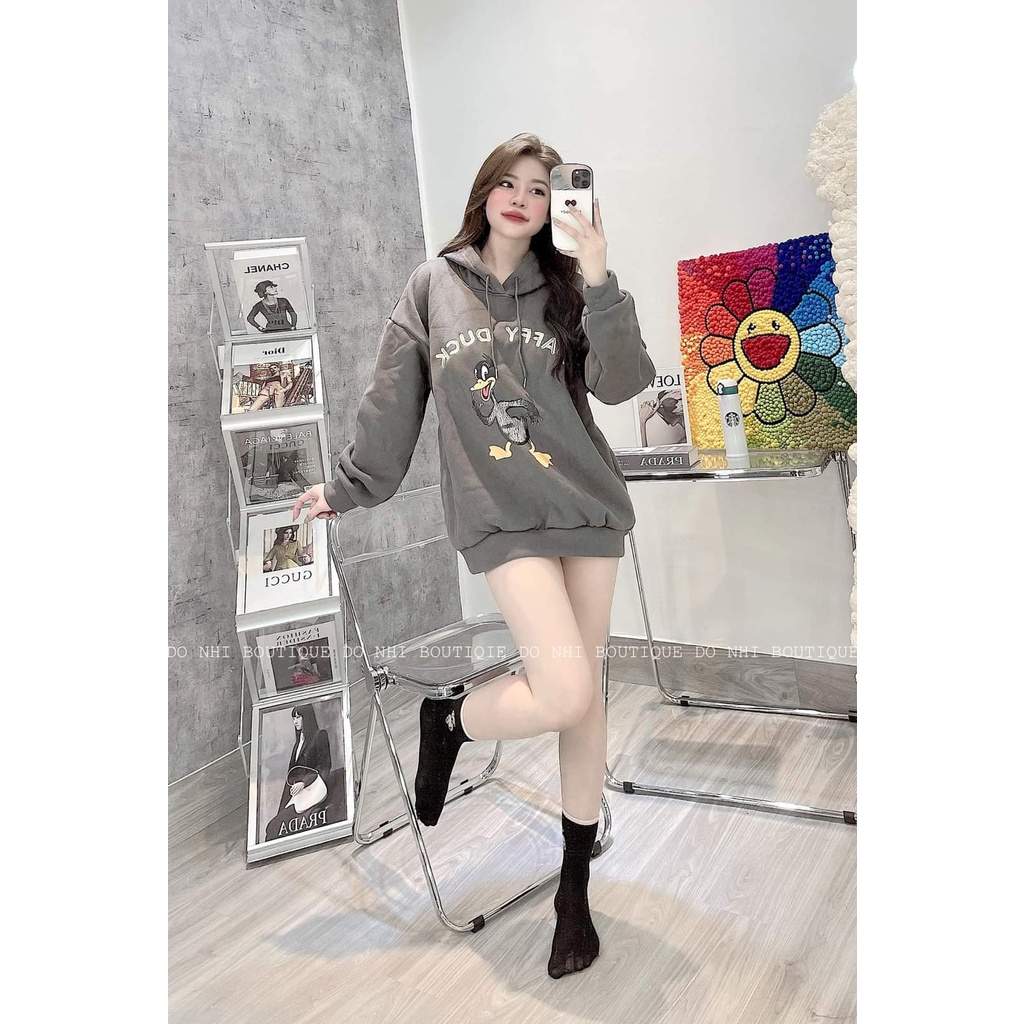 Áo hoodie nữ vịt DAFFY DUCK áo nỉ nữ Lót Lông , thời trang form rộng nam nữ phong cách ulzzang hàn quốc ATD007 | WebRaoVat - webraovat.net.vn