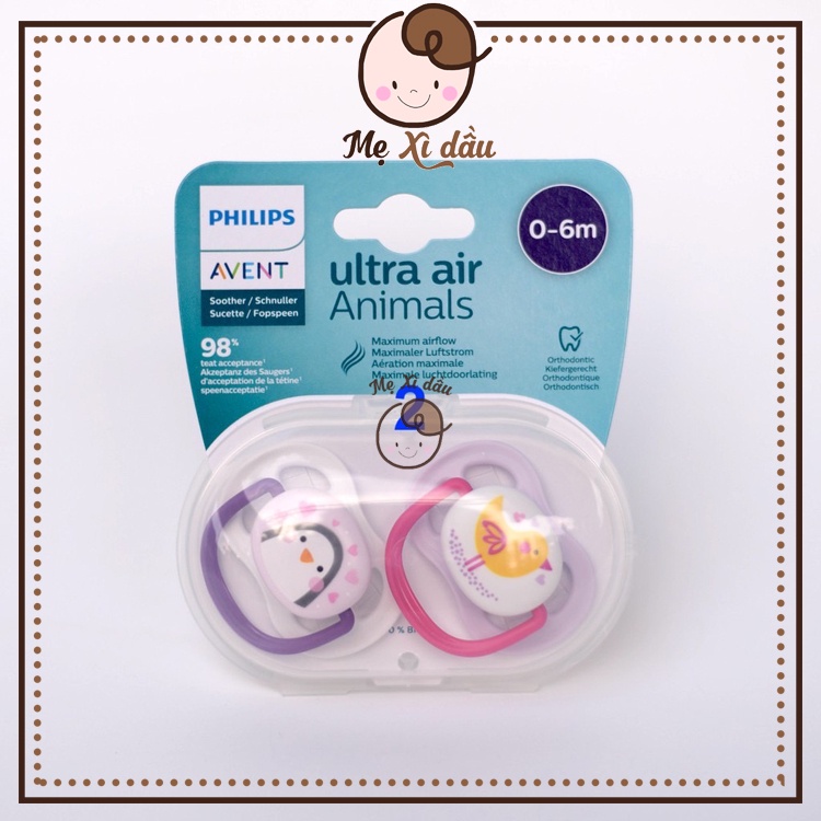 Shop mẹ xì dầu Ty giả, Ti ngậm Philips Avent Ultra Air Animal cho bé