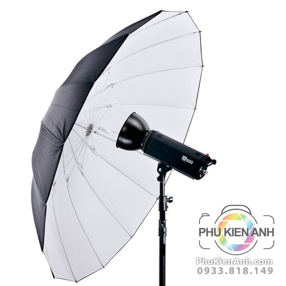 Dù phản trắng, phản bạc 16 cạnh 150cm, 180cm kèm vải softbox lọc sáng