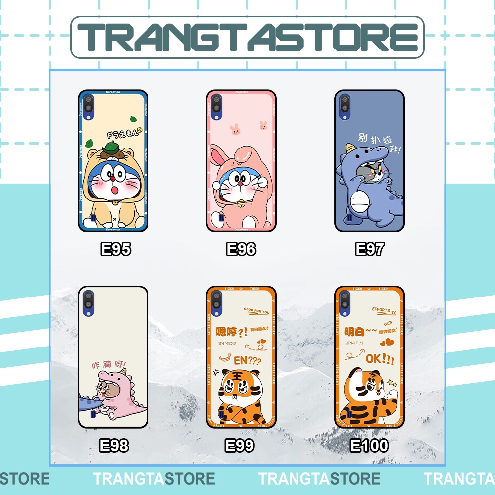Ốp lưng Samsung A10 / M10 / A01 in hình cặp đôi doremon, hổ, khủng long dễ thương
