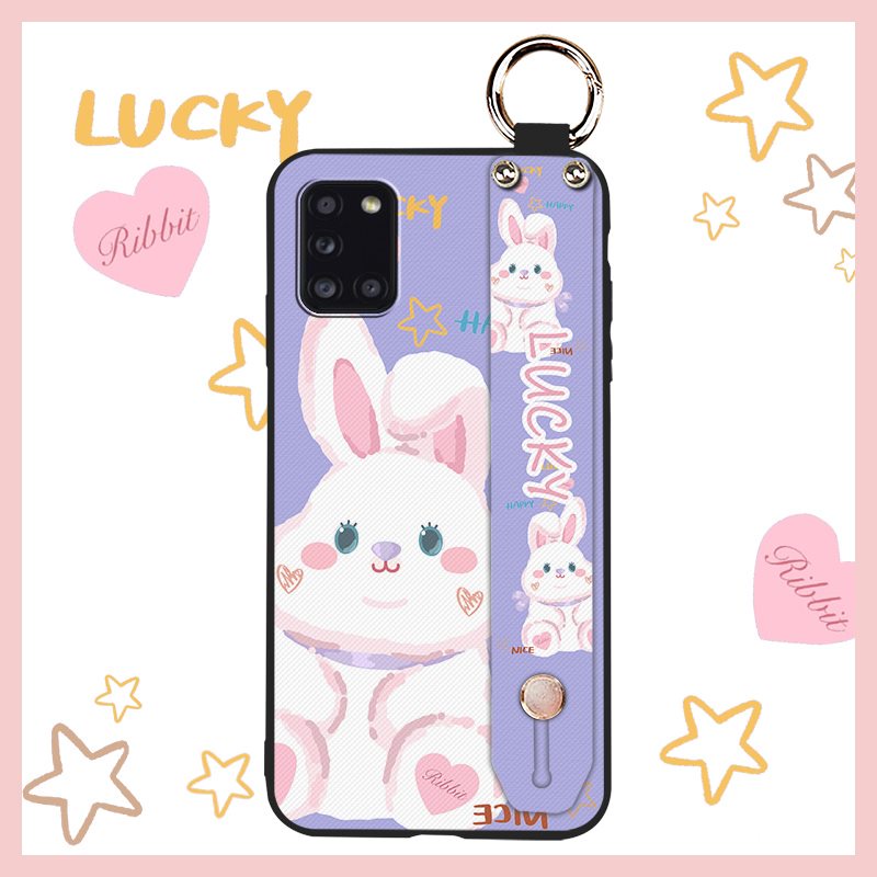 Ốp Điện Thoại Mềm In Hình Hoa Có Giá Đỡ Và Dây Đeo Cho Samsung Galaxy A31/SM-A315