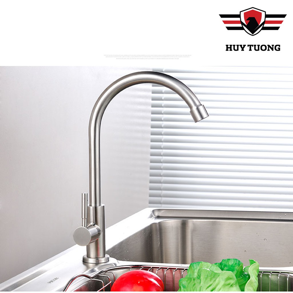 Vòi rửa chén Inox SUS 304, vòi rửa bát inox cao cấp siêu bền, dày, chắc chắn, chất lượng - Huy Tưởng