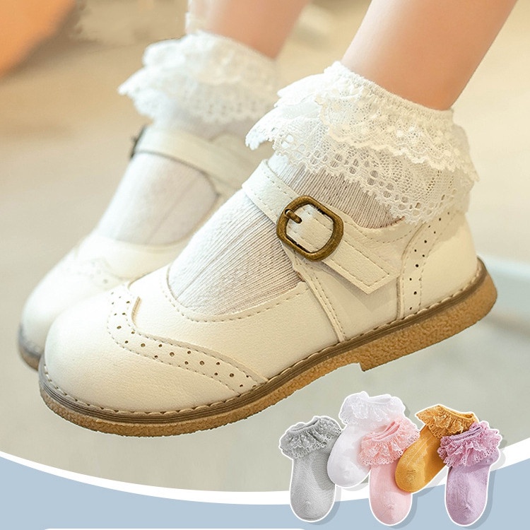Vớ Cotton Mềm Phối Ren Kiểu Công Chúa Cho Bé Gái 1-12 Tuổi