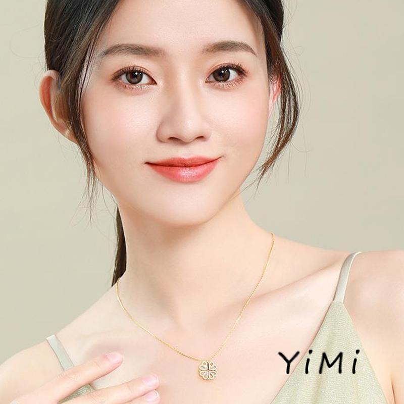 Vòng cổ trái tim bốn lá đính kim cương