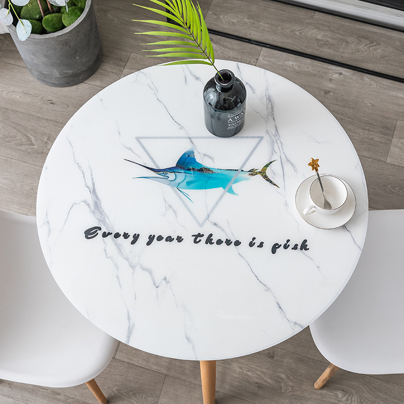 Khăn trải bàn tròn chống nước làm bằng nhựa PVC sang trọng