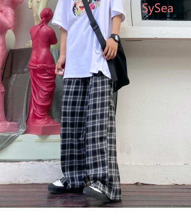 Quần dài ống rộng hoạt tiết caro thời trang cho nữ | BigBuy360 - bigbuy360.vn