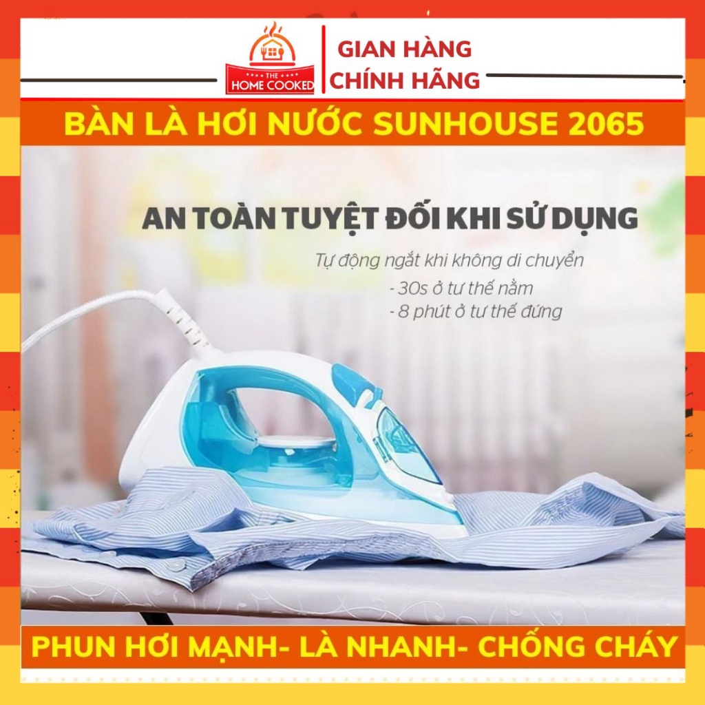 [Mã ELHA03 giảm 5% đơn 300K] Bàn Là Hơi Nước, Bàn ủi Hơi Nước SUNHOUSE 2065 là phẳng quần áo an toàn