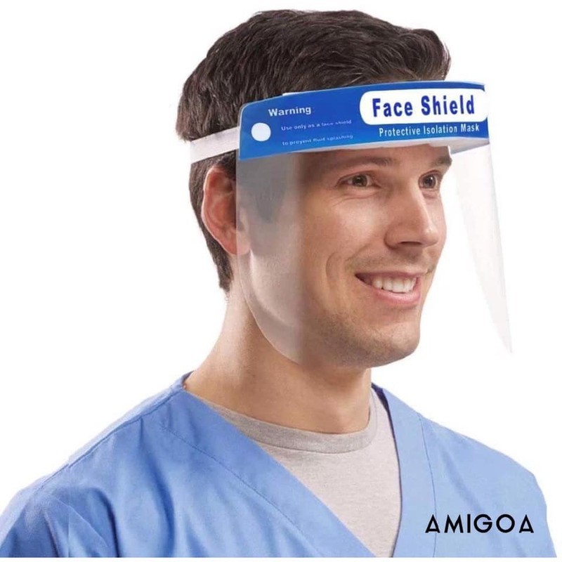 kính chắn giọt bắn FACE SHIELD trong suốt che full mặt