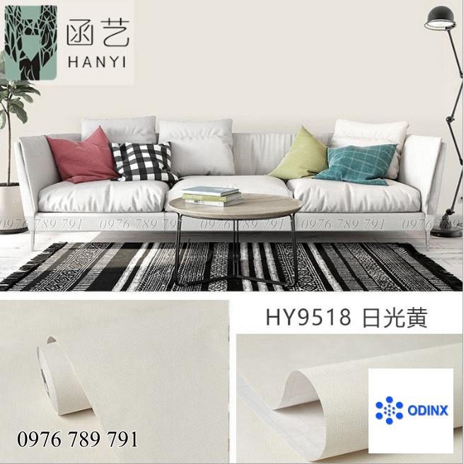 Giấy dán tường trơn màu pastel ODINX Decor decal dán tường phòng ngủ, dài 5m khổ rộng 45cm
