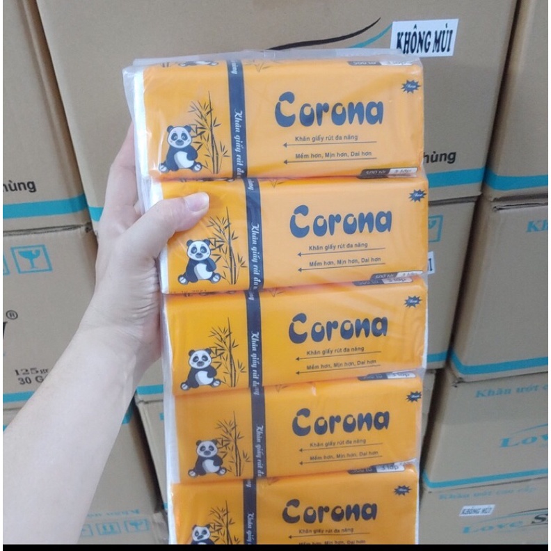 Khăn giấy rút đa năng Corona gấu trúc
