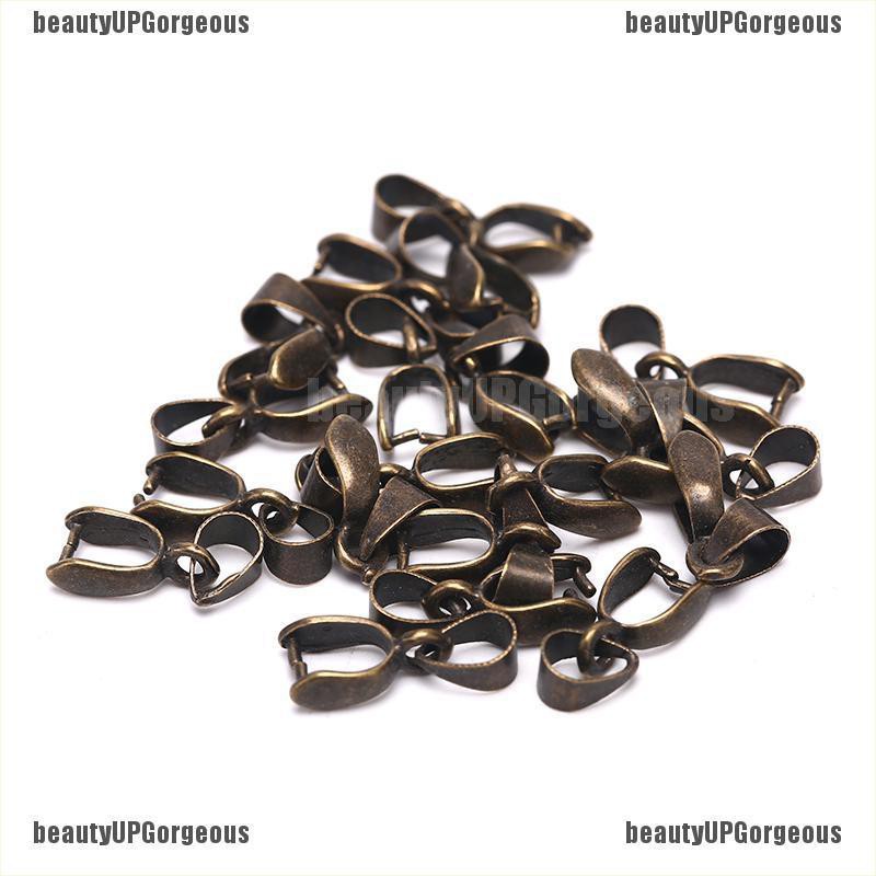 Set 20 kẹp nối mặt dây chuyền bằng đồng màu bạc/vàng