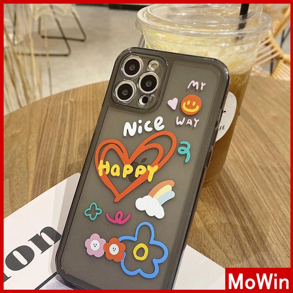 Ốp Điện Thoại Silicon Dẻo Trong Suốt Viền Vuông In Họa Tiết Graffiti Cho iPhone 13 Pro Max iPhone 12 Pro Max iPhone 11 iPhone 7 Plus