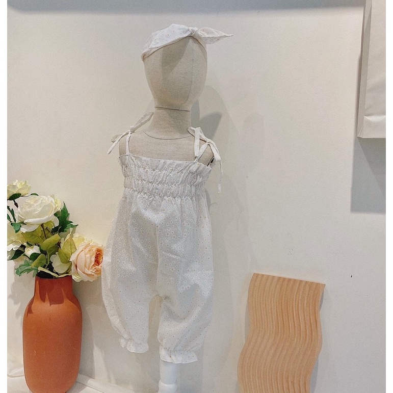 Đồ bộ liền thân + turban hoa cúc nhí nổi Nanci room