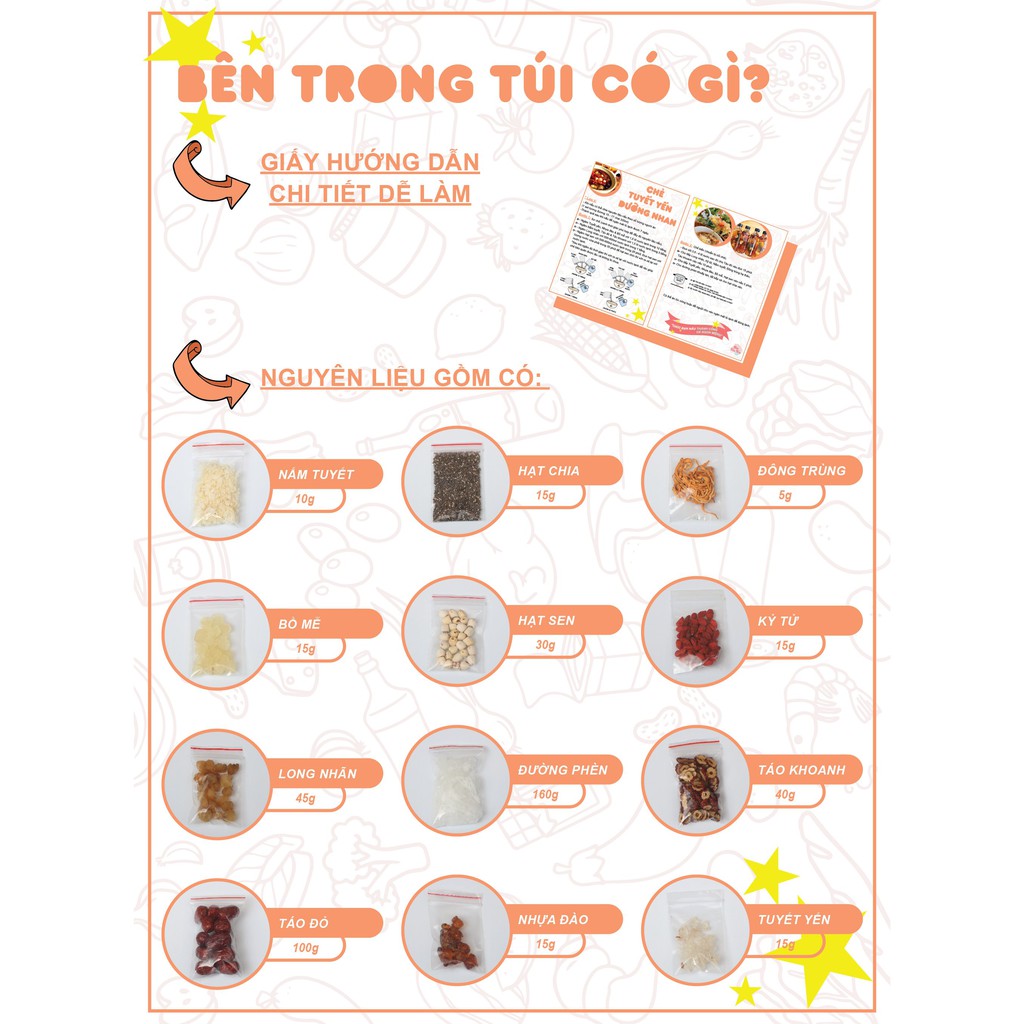 [Giá tốt] - Set Nguyên Liệu Chè Tuyết Yến Dưỡng Nhan - Bếp Xíu Xiu