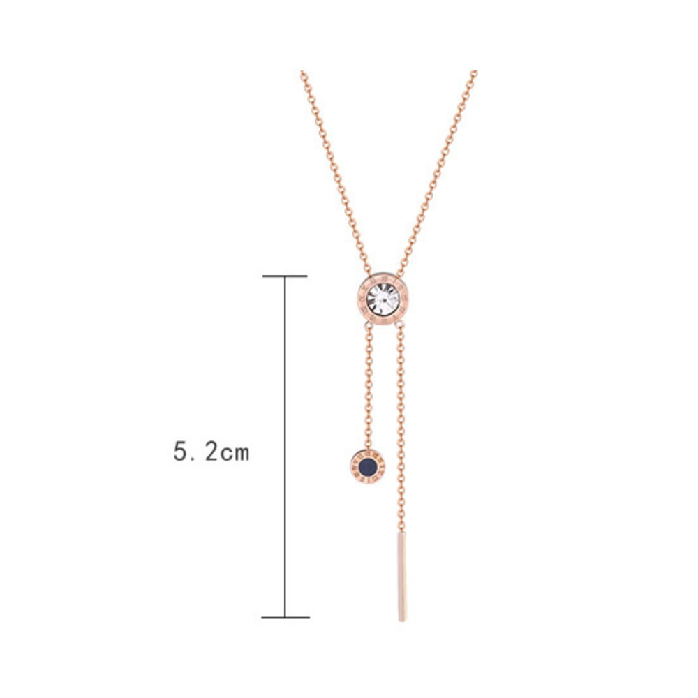 Titanium steel and rose gold necklace with simple collarbone design