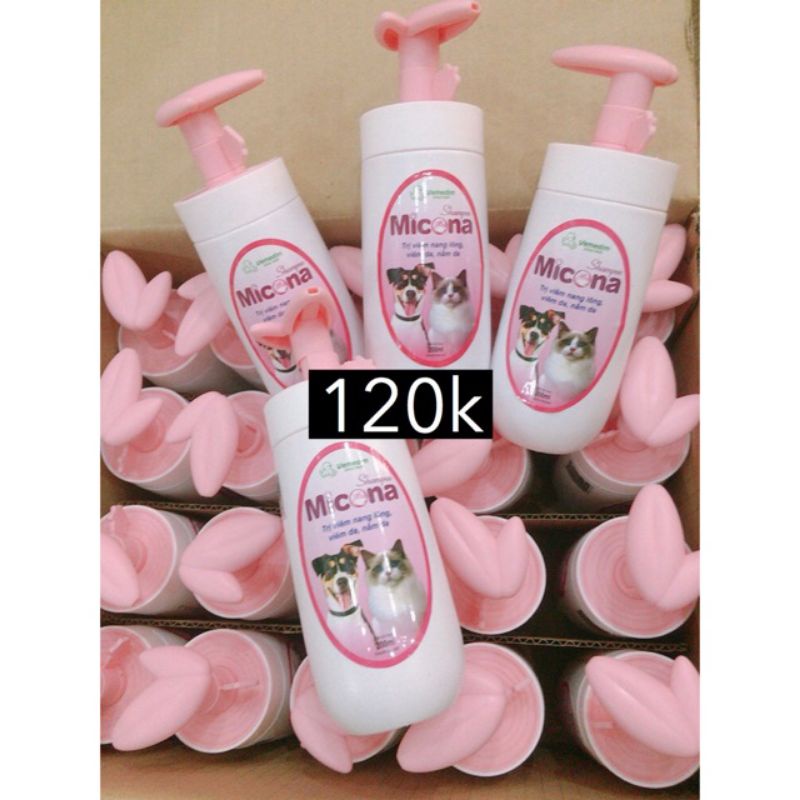 Sữa Tắm MICONA SHAMPOO Đặc Trị Viêm Nang Lông Viêm Da Nấm Da Cho Chó mèo Vemedim 200ml