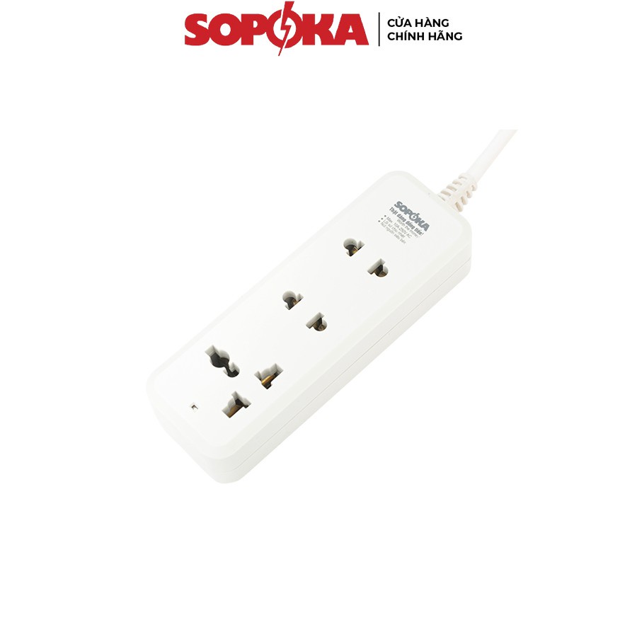 Ổ cắm điện ổ điện nhỏ gọn SOPOKA 3B 3C dây 2,5M-4,5M cắm laptop, máy tính, quạt
