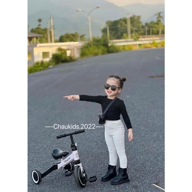 Đồ Bộ Bé Gái - Áo Cotton Dài Tay Kết Hợp Quần Legging Sành Điệu DOBO071