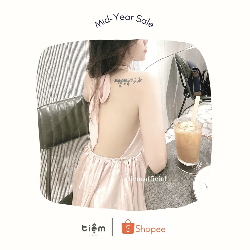 𝑨𝒅𝒐𝒓𝒆 𝑫𝒓𝒆𝒔𝒔 (Đầm satin hồng cột nơ cổ hở lưng quyến rũ)