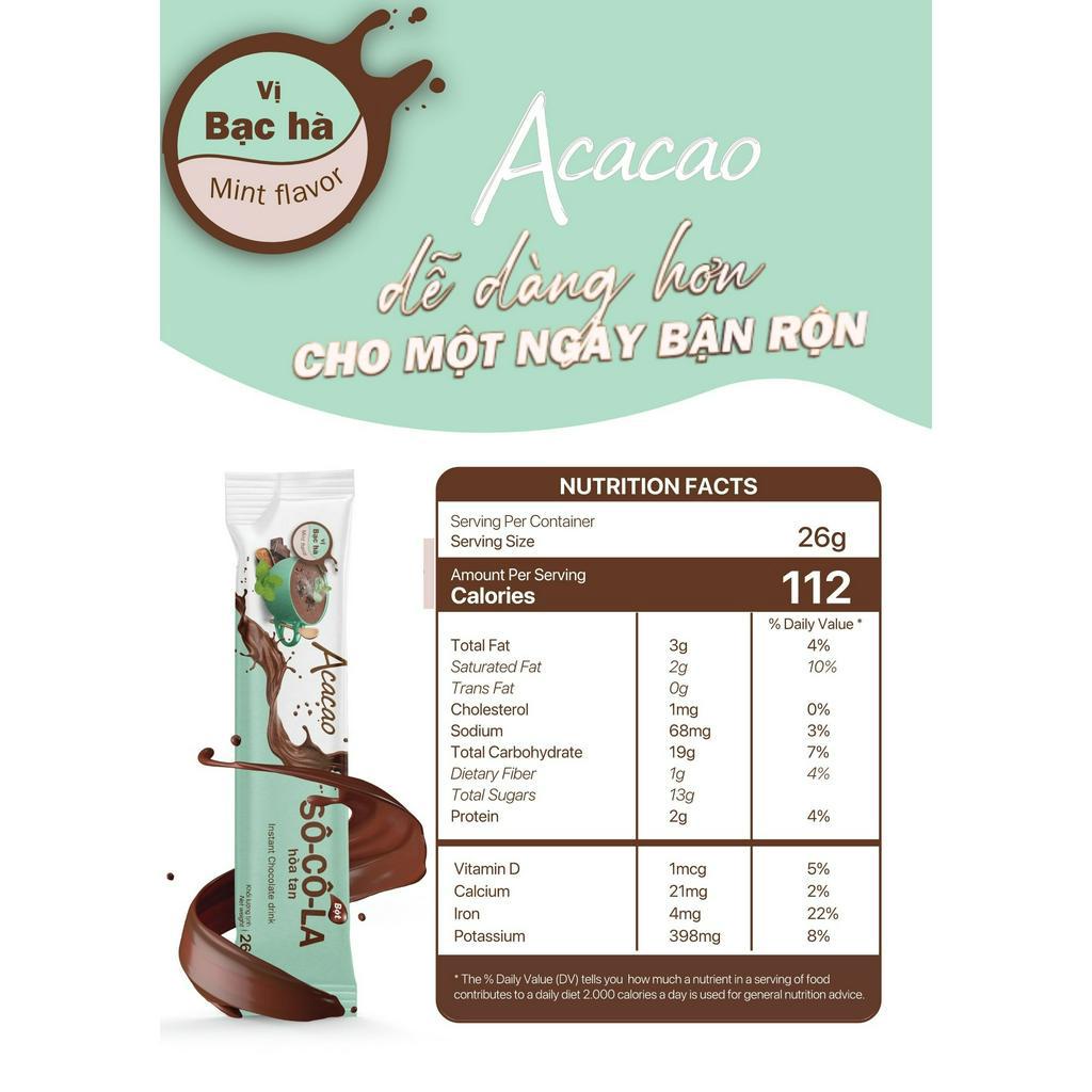 Combo 3 hộp bột Sô Cô La dinh dưỡng VỊ BẠC HÀ, SỮA DỪA và NGUYÊN BẢN phòng ngừa thiếu máu