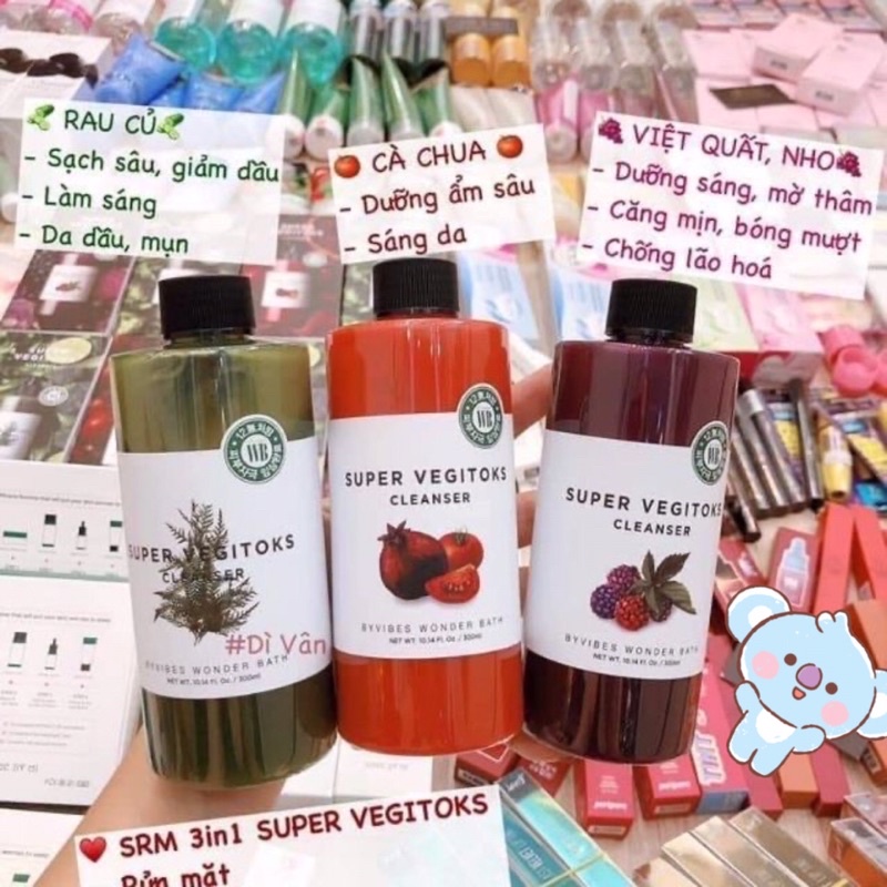 [Chính Hãng] Sữa Rửa Mặt Rau Củ Thải Độc Super Vegitoks Cleanser