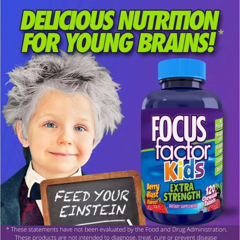 [Date 2024] Kẹo dẻo hỗ trợ trí não, hệ miễn dịch cho trẻ Focus Factor Kid 60 viên