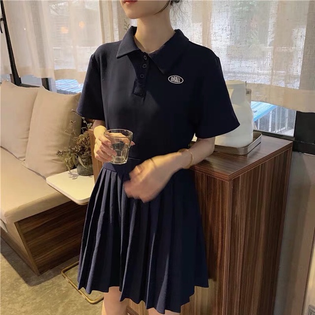 Váy xếp ly tennis polo ulzzang hàn quốc cổ đức siêu xinh
