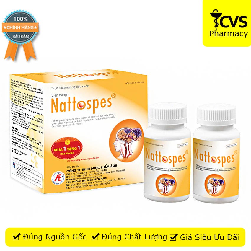 Nattospes (Hộp 180 Viên) – Hỗ Trợ phòng ngừa tai biến, ổn định huyết áp - cvspharmacy