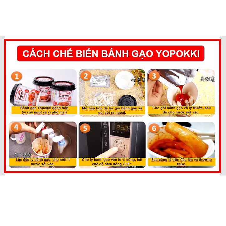 Bánh gạo ăn liền Hàn Quốc Yopokki Tokpokki Nhiều Vị 120gr