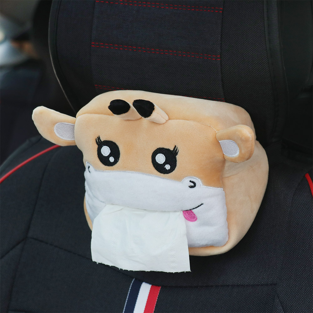 Hộp Đựng Khăn Giấy Hình Thú Hoạt Hình Dễ Thương Treo Ghế Ngồi Xe Hơi/Văn Phòng