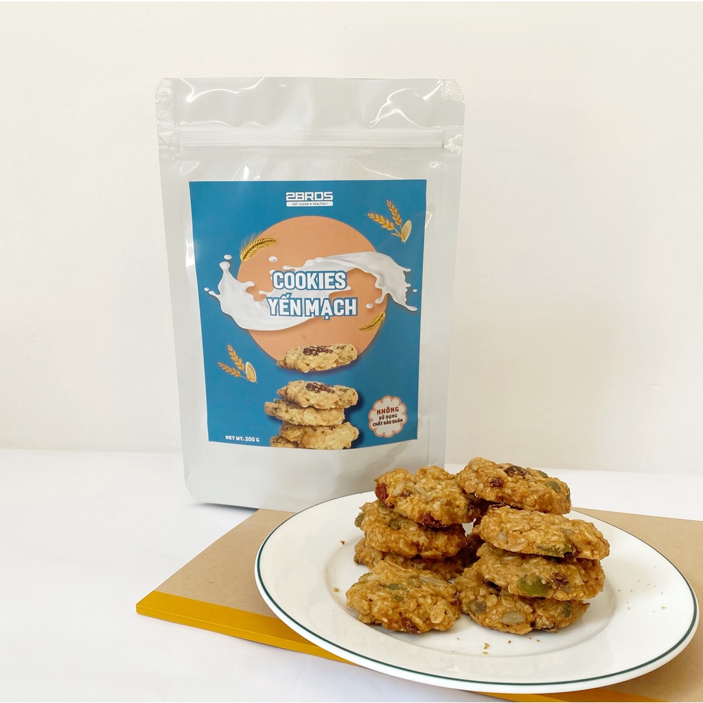 Cookies Yến mạch cao cấp - Bánh ăn kiêng 2Bros, Dành cho người ăn kiêng, người bị tiểu đường.