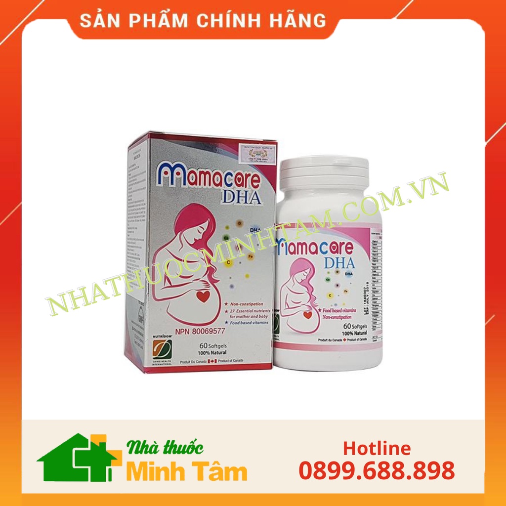 MAMACARE DHA CHÍNH HÃNG CANADA (60 VIÊN), VITAMIN BÀ BẦU