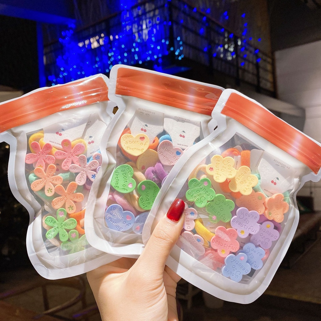 [Bộ 7] Dây Buộc Tóc Dây Cột Tóc Hàn Quốc Màu Kẹo Phụ Kiện Thời Trang Cho Nữ AB013