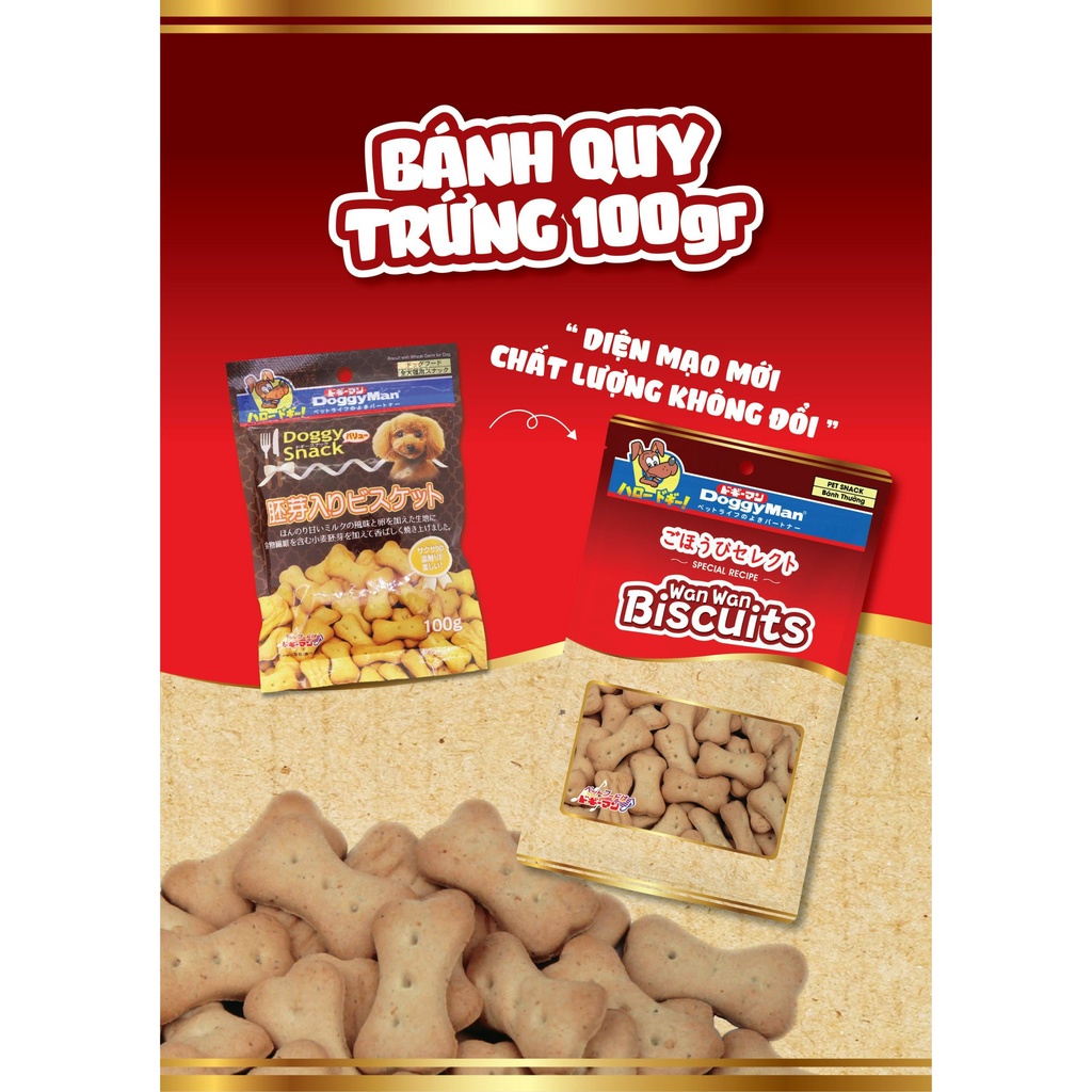 BÁNH QUY TRỨNG DOGGYMAN CHO THÚ CƯNG - Túi 100g, hộp 500g