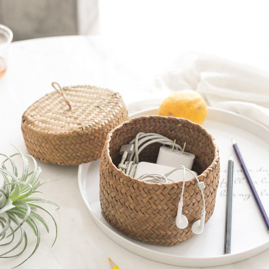 Giỏ Đan Lát Đựng Hoa Trang Trí Nhà Cửa